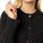 Cashwool Tweed Cardigan Charcoal Marilyn Moore BOROUGH cropprd cardigan