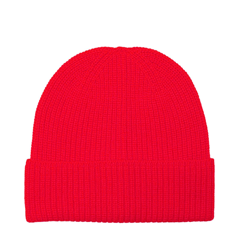 Poppy Ribbed Cashmere Beanie Red Marilyn Moore