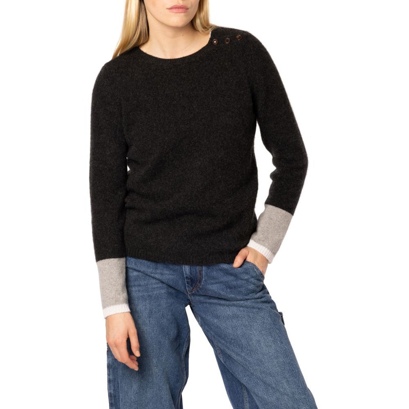 Loro Piana Cashmere sweater Charcoal 3 tone by Marilyn Moore