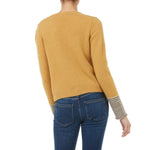 Dilly Cashmere Stripe Cuff Cardigan Butternut