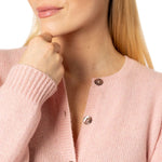 Dolly Loro Piana Cashmere round neck cardigan pale Pink Marilyn Moore