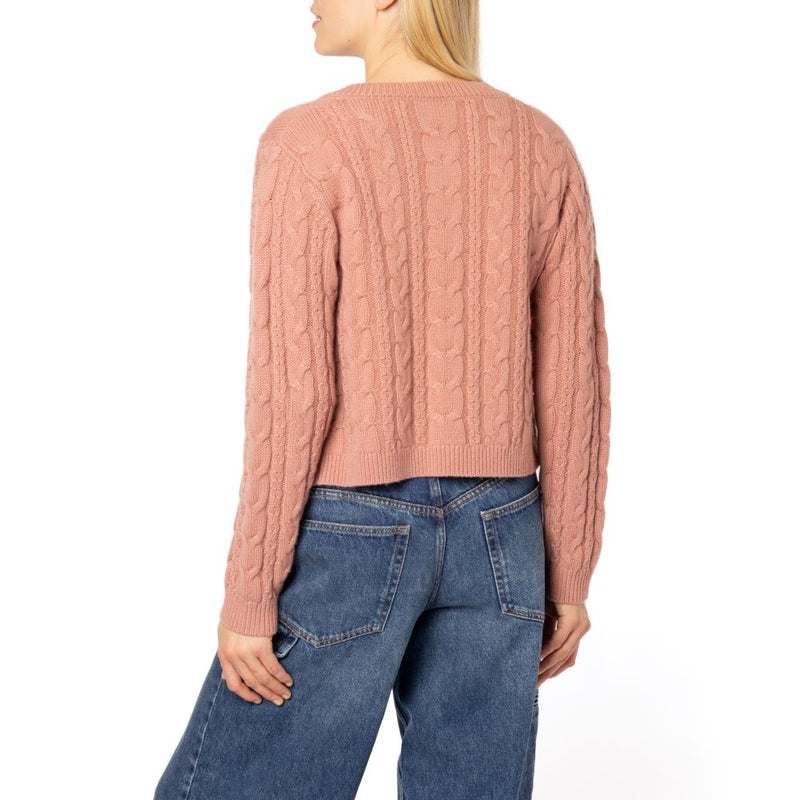 Emma Cable Cashmere Cardigan Old Pink