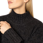 Tweed Relaxed Sweater Charcoal by Marilyn Moore Zegna Merino tweed