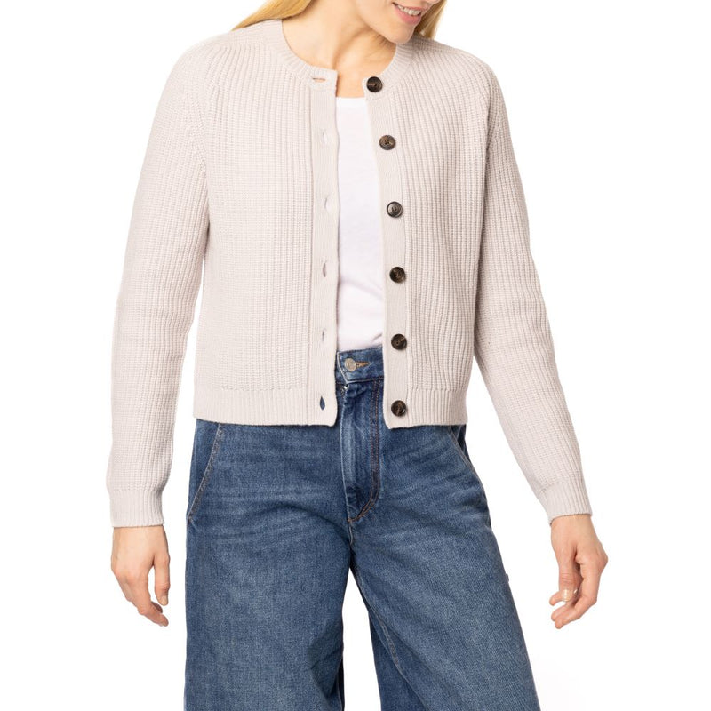 Heritage rib Cashmere Cardigan Natural