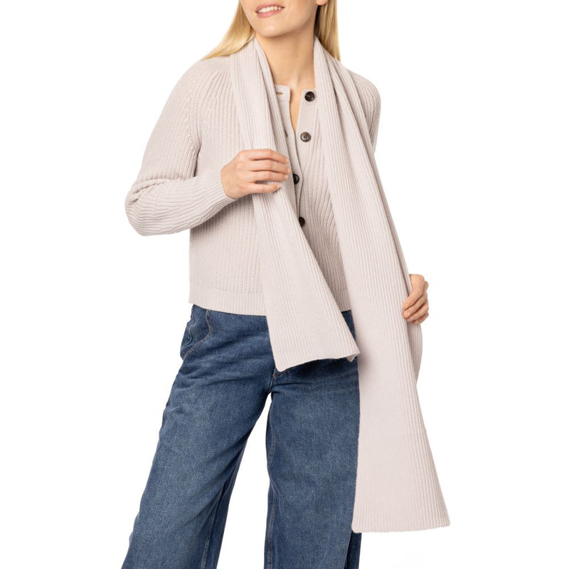 Heritage rib Cashmere Cardigan Natural