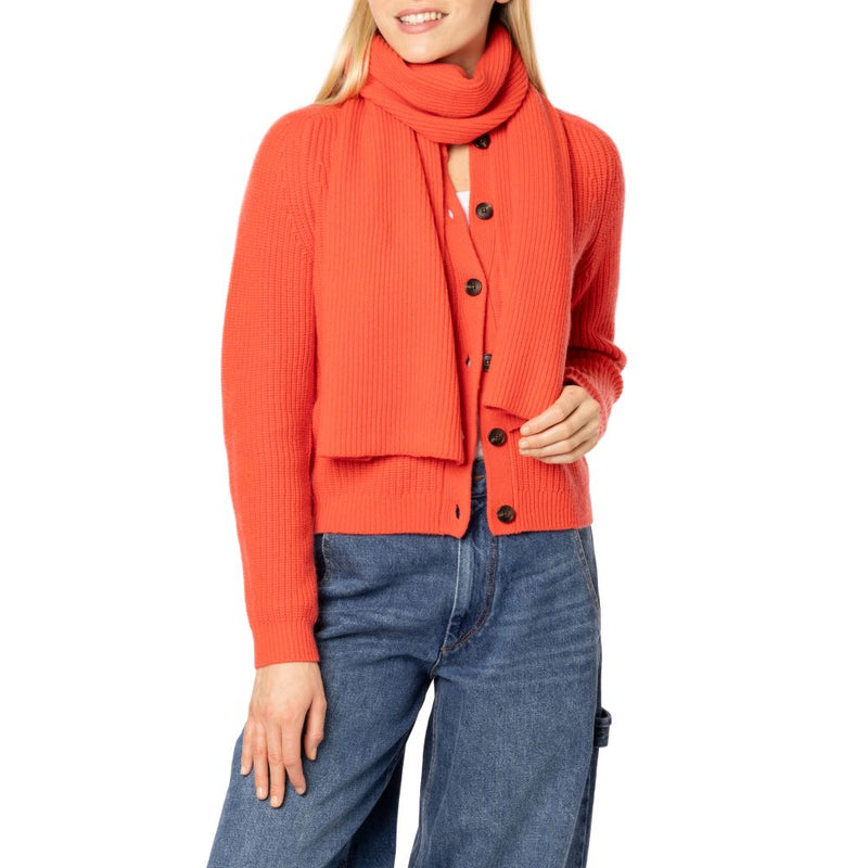 NEW Mortlake Ribbed Cashmere Cardigan - Orange