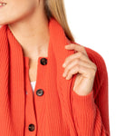 NEW Mortlake Ribbed Cashmere Cardigan - Orange