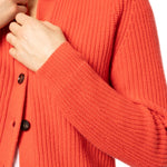 NEW Mortlake Ribbed Cashmere Cardigan - Orange