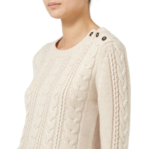 Orla Cable knit Cashmere Sweater Natural