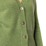 Roshin Handmade Cashmere cardigan Spring Green