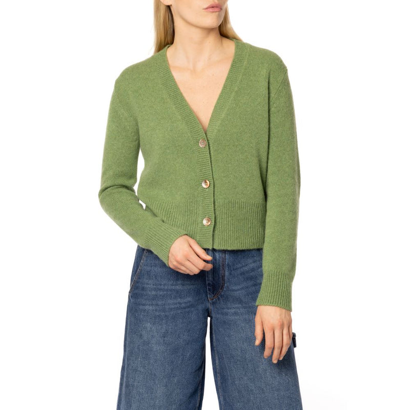 Roshin Handmade Cashmere cardigan Spring Green