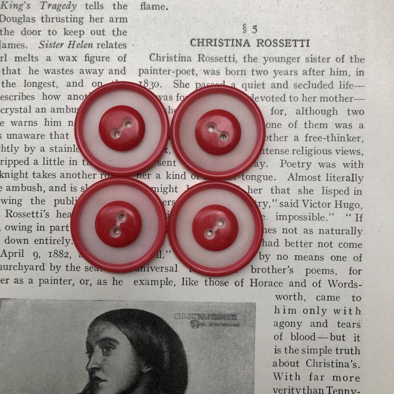 Marilyn Moore Red Stripe Corozo button 30mm