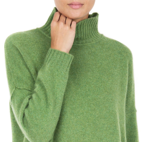 Dublin Slouchy Cashmere jumper Green Marilyn Moore