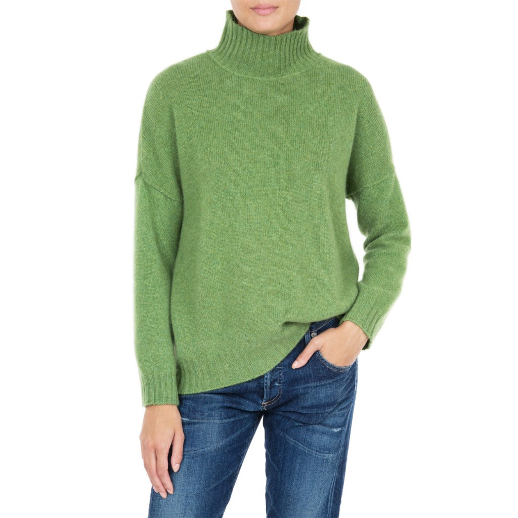 Dublin Slouchy Cashmere jumper Green Marilyn Moore