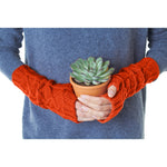 Cashmere cable wrist warmers Orange Marilyn Moore