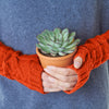 Cashmere cable wrist warmers Orange Marilyn Moore